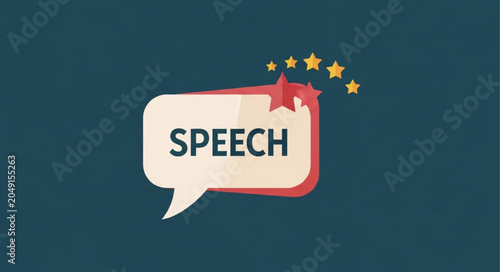 Photos Speech bubble with stars and the word speech inside.