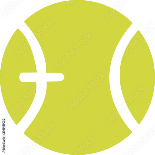 Tennis ball vector icon lime green pet play toy domestic animal activity isolated graphic