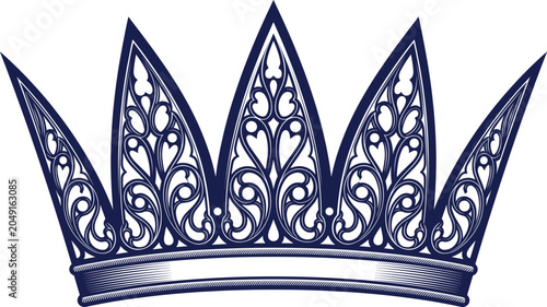 Bilde på lerret Royal crown silhouette isolated on transparent background decorative heraldic vintage icon