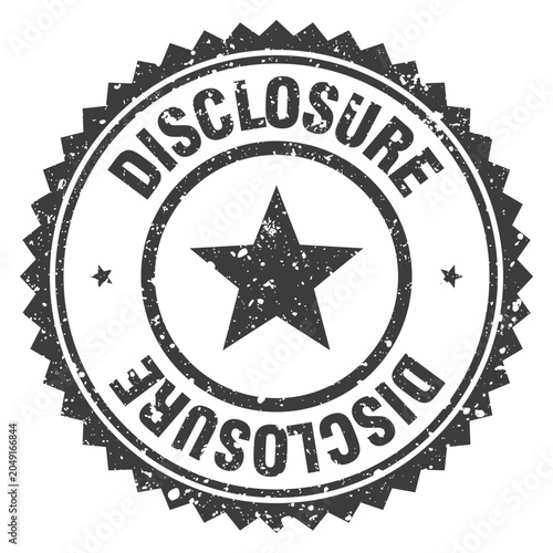 Photos disclosure black grunge round stamp. disclosure stamp