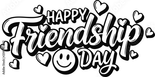 Fotografie Celebrate international friendship day with stylish typography and heartwarming