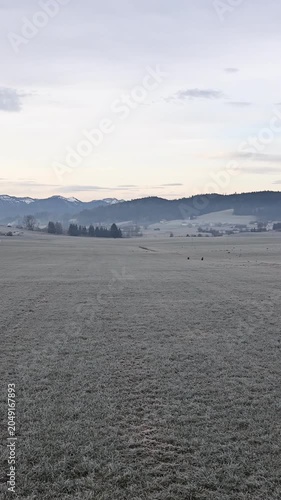 Evening Winter Landscape of the Bavarian Alps