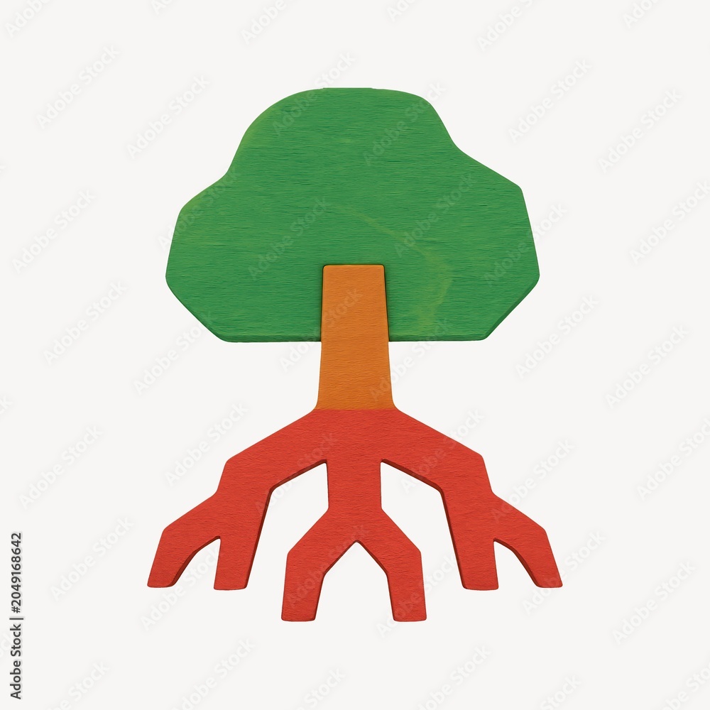 Obraz premium Colorful tree with roots