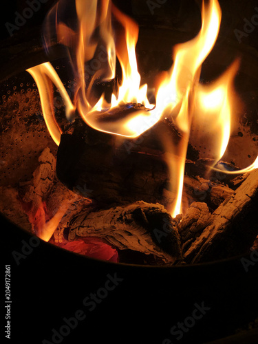 Tableau sur toile fire in fireplace