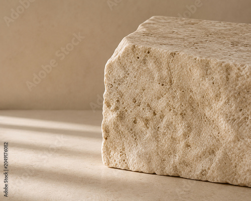 Zen Stones on Beige Background with Natural Shadow