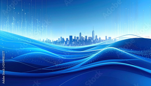 Blue Data Flow Technology Background