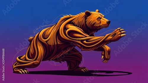 Stylized Bear in Dynamic Pose