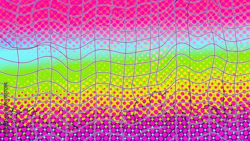 Vibrant Wavy Geometric Pattern Background