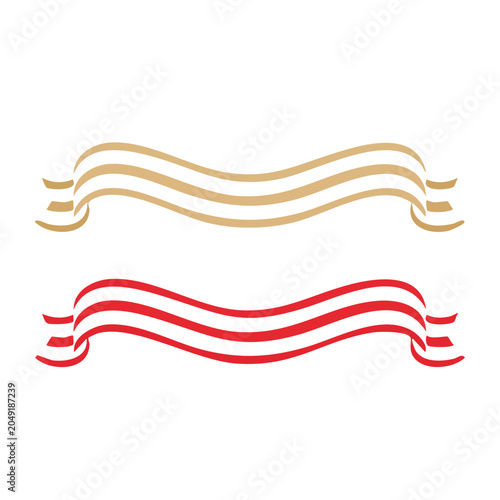 Red and gold ribbon banners