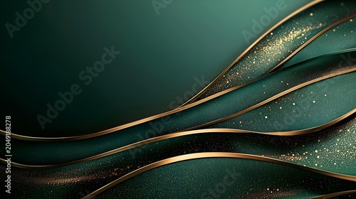 abstract dark green background with waves