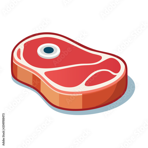 Raw steak illustration in flat design style