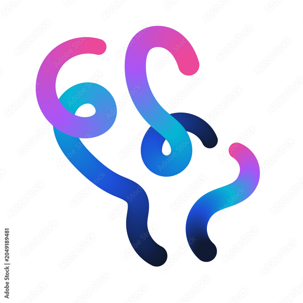 Fototapeta premium Abstract Gradient Ribbon Wave Shape Collection : Abstract ribbon wave shapes with smooth blue, pink, and cyan gradients, ideal for branding, posters, tech graphics, and decorative layouts.