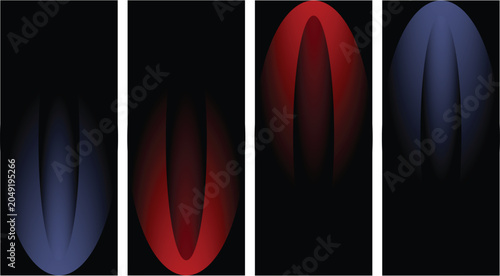 Colorful gradient oval shapes on black background