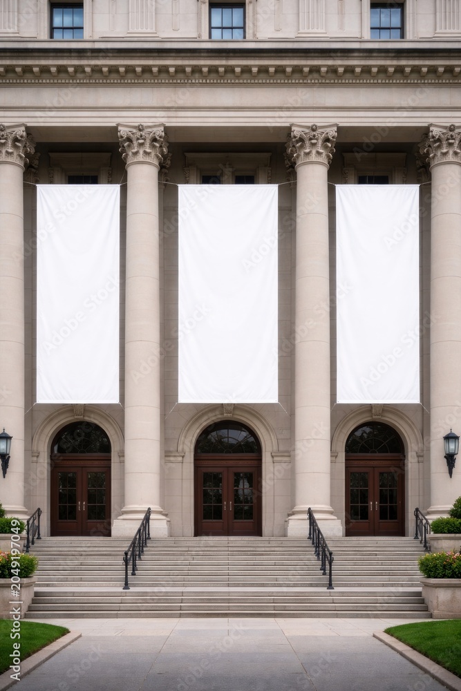 Fototapeta premium Elegant neoclassical building facade