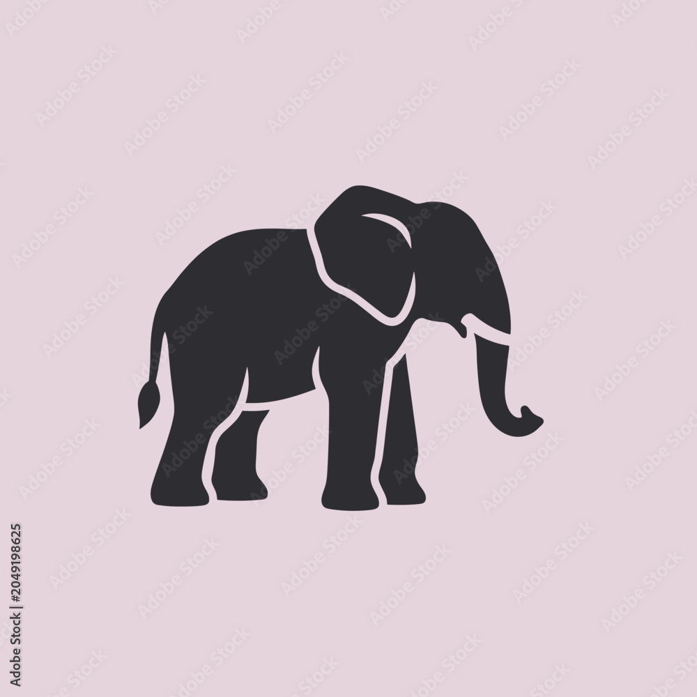 Obraz premium A simple illustration of an elephant in a minimalist, graphic style