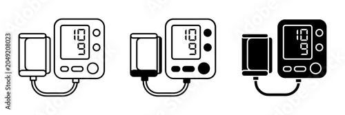 Bild auf Leinwand Blood Pressure Monitor Icons, Medical Device Vector Set, Digital Health Monitori
