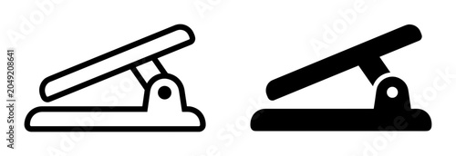 Foto Paper Punch Icons Set, Office Tool Vector Graphics, Simple Hole Punch Design
