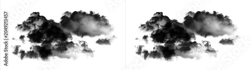 Konstfotografi Dark clouds isolated on transparent background