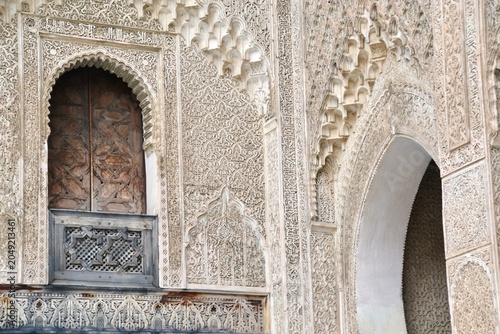 Intricate detail on Islamic school madrasa building