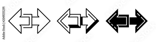 Bild auf Leinwand Double-Ended Arrows: Bidirectional Navigation Icons, Directional Symbols, and Mo
