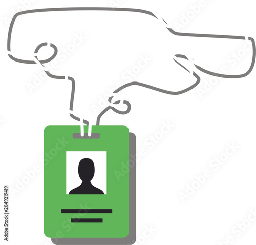 Colored Corporate Employee ID Card illustration icon , Modern Corporate Company Employee Id Card Badge Layout design