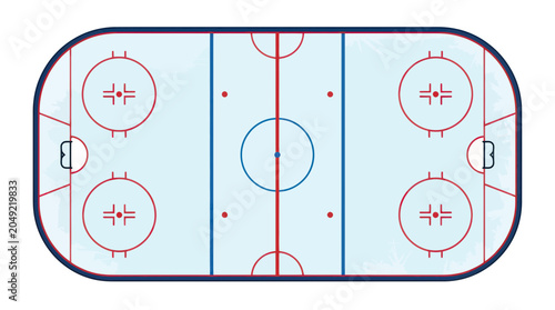 Photography Aerial View of Ice Hockey Rink, Sports Arena, Game Field