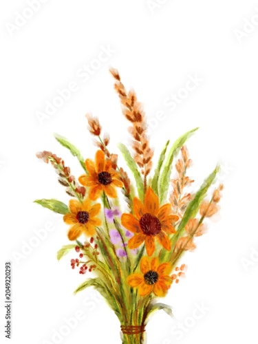 bouquet of flowers isolated on white