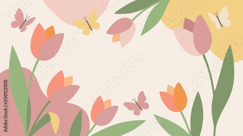 Spring Blooms Pastel Floral Background Design