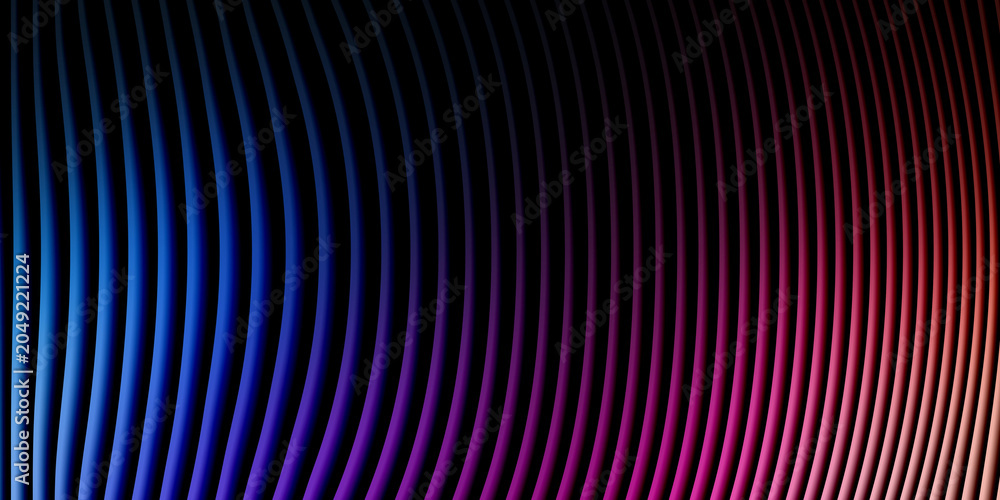 Naklejka premium Dark background with vertical waves and blue red gradient, abstract