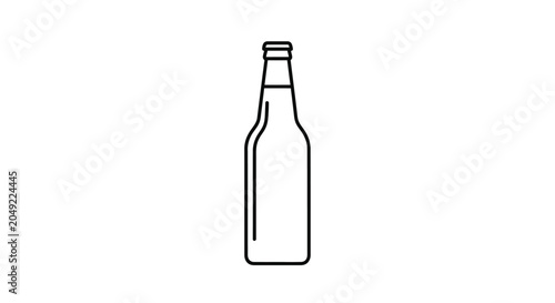 фотографія Empty beer bottle line drawing.