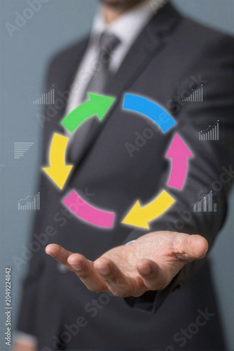 Colorful circular process cycle