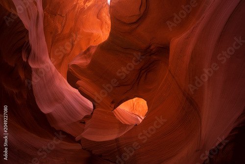 red rocks of a slot canyon