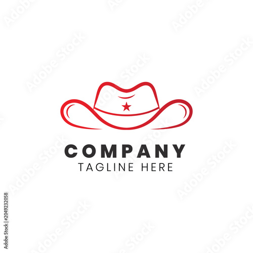 Cowboy hat simple graphic logo design template vector