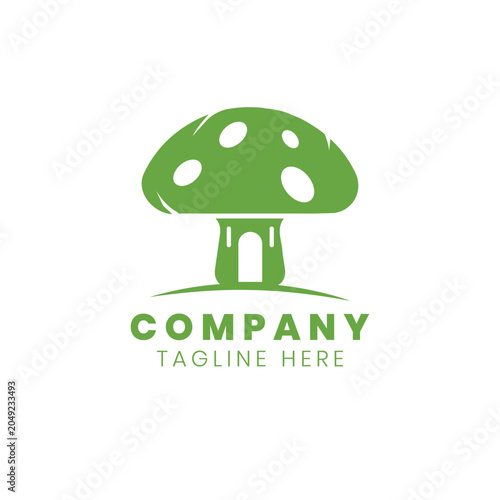 Mushroom House Logo – Creative Nature-Inspired Minimalist Vector Design