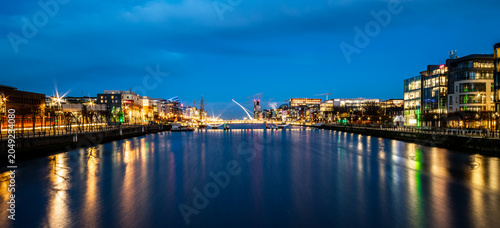 Photography Dublin Blue Hour Over River Liffey Waterfront