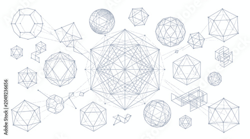 Photos geometric shapes, polyhedra, 3d models