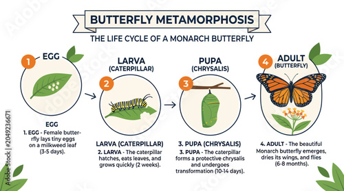 Quadro em tela monarch butterfly life cycle stages