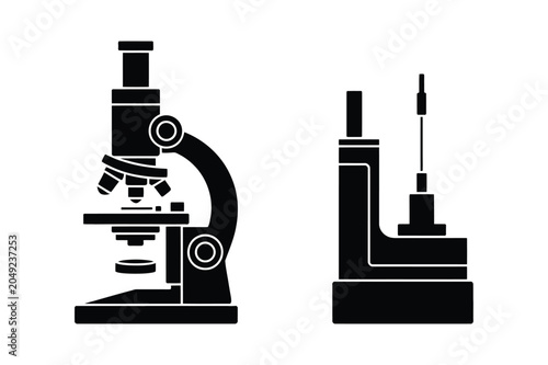 Obraz na plátne Professional laboratory microscope and precision scientific analysis instrument