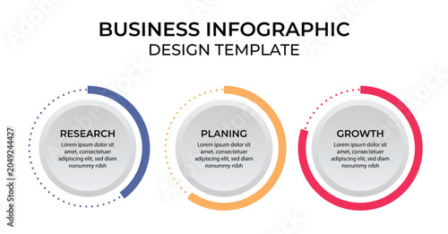 Schilderij op canvas Business Info Graphic Design Template Vector With Icons And 3 Options Or Steps