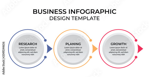 Tableau sur toile Business Info Graphic Design Template Vector With Icons And 3 Options Or Steps