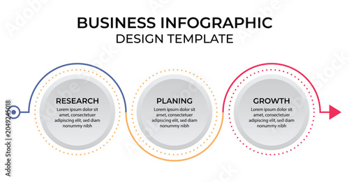 Foto Business Info Graphic Design Template Vector With Icons And 3 Options Or Steps