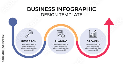 Business Info Graphic Design Template Vector With Icons And 3 Options Or Steps.