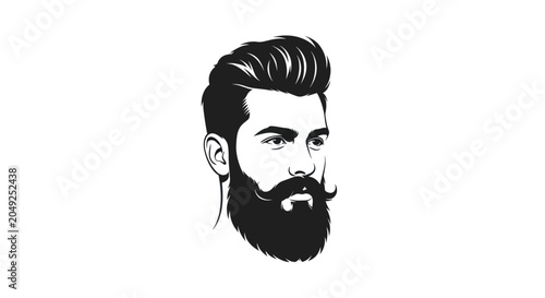 Tableau sur toile Man with stylish beard and hair.