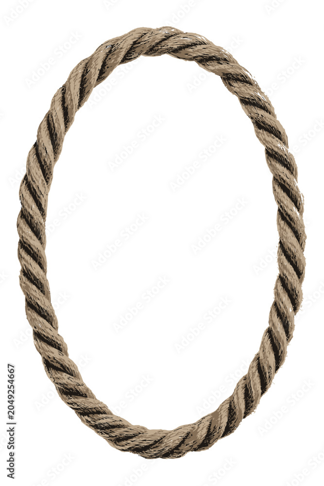 Fototapeta premium Brown rope on white background closeup.