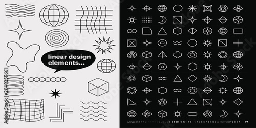 Foto Set of modern abstract graphic design elements and vector symbols