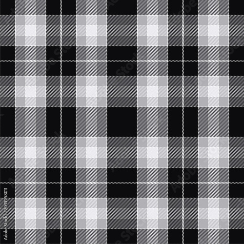 Plaid pattern in black, gray, and white tones