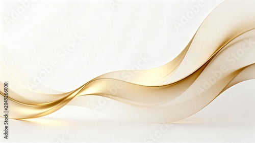 Abstract golden flowing ribbon