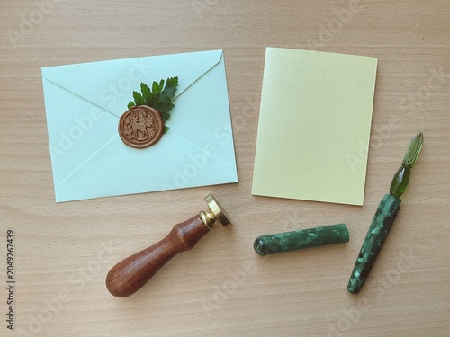 Fotografía letter, vintage, envelope, writing, wax seal, card, antique, parchment, paper, s