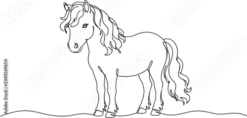 Cute HandDrawn Horse Illustration for Kids and Posters