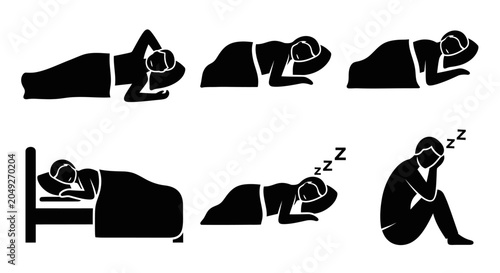 Canvas-taulu Insomnia and sleep disorder person.